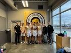 Fort Wayne HomeSchool Hawks Boys Varsity Basketball Winter 23-24 team photo.