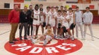 Carmel Padres Boys Varsity Basketball Winter 23-24 team photo.