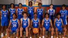 Louisburg Warriors Boys Varsity Basketball Winter 23-24 team photo.