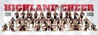 Highland Rams Co-ed Varsity Cheer Winter 19-20 team photo.