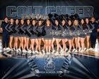 Silver Slvr Ftg Colts Co-ed Varsity Cheer Winter 19-20 team photo.