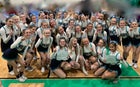 Lake City Timberwolves Co-ed Varsity Cheer Winter 19-20 team photo.