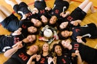North County Christian Crusaders Girls Varsity Volleyball Fall 14-15 team photo.