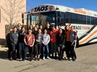 Taos Tigers Girls Varsity Swimming Winter 18-19 team photo.
