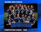 Rogers Mountaineers Co-ed Varsity Dance Team Winter 19-20 team photo.