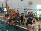 Santa Fe Prep Blue Griffin Girls Varsity Swimming Winter 21-22 team photo.