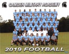 Camden Military Spartans Boys Varsity Football Fall 19-20 team photo.