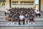 Hot Springs Trojans Boys Varsity Football Fall 19-20 team photo.