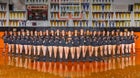 Roseville Tigers Co-ed Varsity Cheer Spring 24-25 team photo.