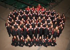 Albuquerque Academy Chargers Boys Varsity Swimming Winter 16-17 team photo.