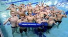 East Aurora Blue Devils Boys Varsity Swimming Winter 21-22 team photo.