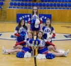 Mountainburg Dragons Co-ed Varsity Cheer Fall 17-18 team photo.