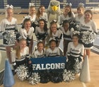 Maumelle Charter Falcons Co-ed Varsity Cheer Fall 17-18 team photo.