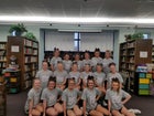 Perryville Mustangs Co-ed Varsity Cheer Fall 17-18 team photo.