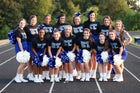 Bald Knob Bulldogs Co-ed Varsity Cheer Fall 17-18 team photo.
