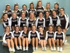 Gentry Pioneers Co-ed Varsity Cheer Fall 17-18 team photo.