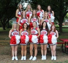 Atkins Red Devils Co-ed Varsity Cheer Fall 17-18 team photo.