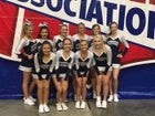 Buffalo Island Central Mustangs Co-ed Varsity Cheer Fall 17-18 team photo.
