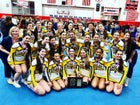 West Babylon Eagles Co-ed Varsity Cheer Fall 20-21 team photo.