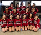 Clarence Red Devils Co-ed Varsity Cheer Fall 20-21 team photo.
