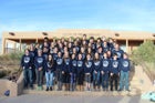 Santa Fe Prep Blue Griffin Girls Varsity Swimming Winter 16-17 team photo.