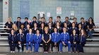 Santa Fe Demons Girls Varsity Swimming Winter 16-17 team photo.