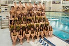 Central Tigers Girls Varsity Swimming Winter 16-17 team photo.