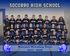 Socorro Warriors Boys Varsity Wrestling Winter 17-18 team photo.