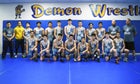 Santa Fe Demons Boys Varsity Wrestling Winter 17-18 team photo.