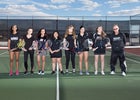 Volcano Vista Hawks Girls Varsity Tennis Spring 16-17 team photo.