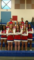 Hot Springs Tigers Co-ed Varsity Cheer Winter 16-17 team photo.
