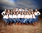Mayfield Trojans Co-ed Varsity Cheer Winter 16-17 team photo.