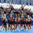 Centennial Hawks Co-ed Varsity Cheer Winter 16-17 team photo.