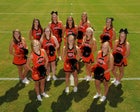 Gravette Lions Co-ed Varsity Cheer Winter 16-17 team photo.