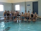 Santa Fe Prep Blue Griffin Girls Varsity Swimming Winter 13-14 team photo.