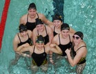St. Pius X Sartans Girls Varsity Swimming Winter 13-14 team photo.