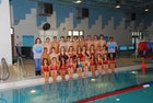 Los Lunas Tigers Girls Varsity Swimming Winter 15-16 team photo.