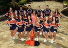 Rogers Heritage War Eagles Co-ed Varsity Cheer Fall 15-16 team photo.