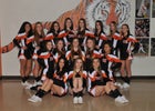 Union-Endicott Tigers Co-ed Varsity Cheer Fall 15-16 team photo.