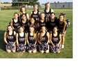 Gentry Pioneers Co-ed Varsity Cheer Fall 15-16 team photo.