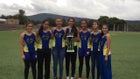 Penasco Panthers Girls Varsity Cross Country Fall 17-18 team photo.