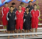 Rio Grande Ravens Boys Varsity Swimming Winter 18-19 team photo.