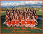 Taos Tigers Co-ed Varsity Cheer Winter 15-16 team photo.