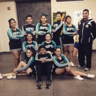 Navajo Prep Fighting Eagles Co-ed Varsity Cheer Winter 15-16 team photo.