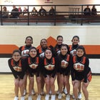 Lordsburg Mavericks Co-ed Varsity Cheer Winter 15-16 team photo.