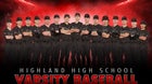 Highland Rams Boys Varsity Baseball Spring 24-25 team photo.