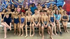 Santa Fe Prep Blue Griffin Girls Varsity Swimming Winter 23-24 team photo.