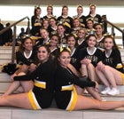 St. Pius X Sartans Co-ed Varsity Cheer Winter 17-18 team photo.