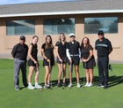 Volcano Vista Hawks Girls Varsity Golf Spring 21-22 team photo.