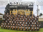 Leesville Wampus Cats Boys Varsity Football Fall 18-19 team photo.